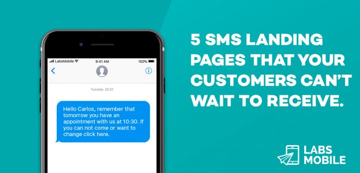 sms landing example
