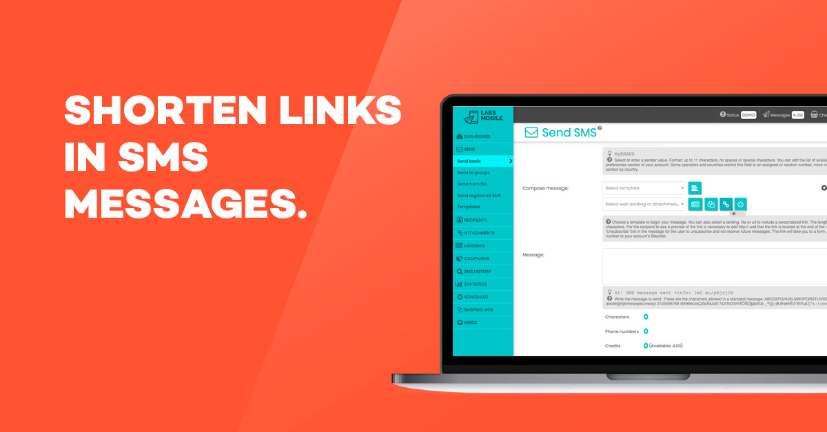 shorten links in sms