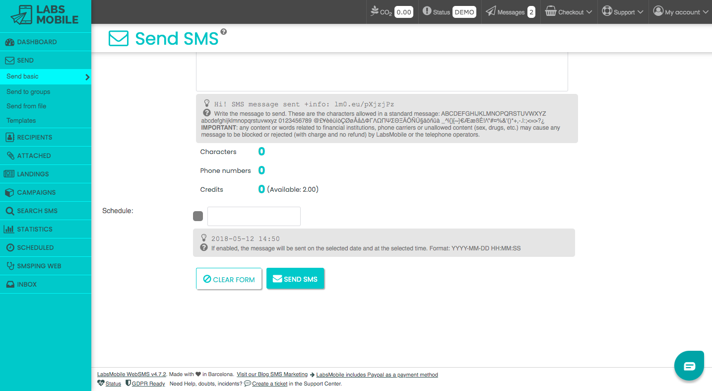 Send SMS Platform