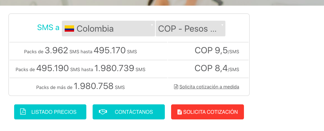 Precios sms colombia