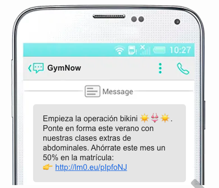 SMS pata un gym