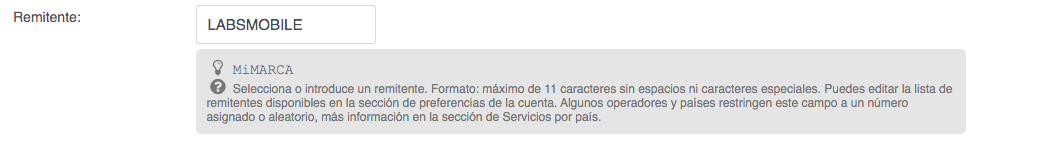 Plataforma SMS LabsMobile