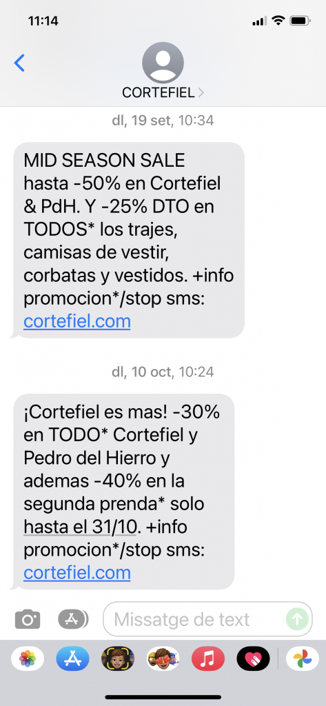Ejemplos sms
