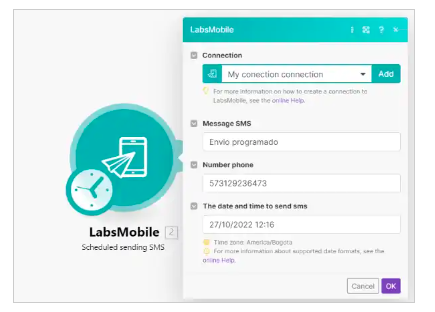 Envío programado SMS