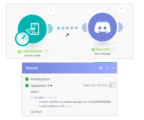 Notificación de créditos por medio de Discord